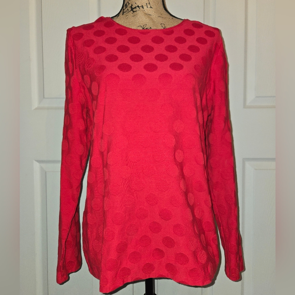 Talbots Vibrant Red Long Sleeve Top